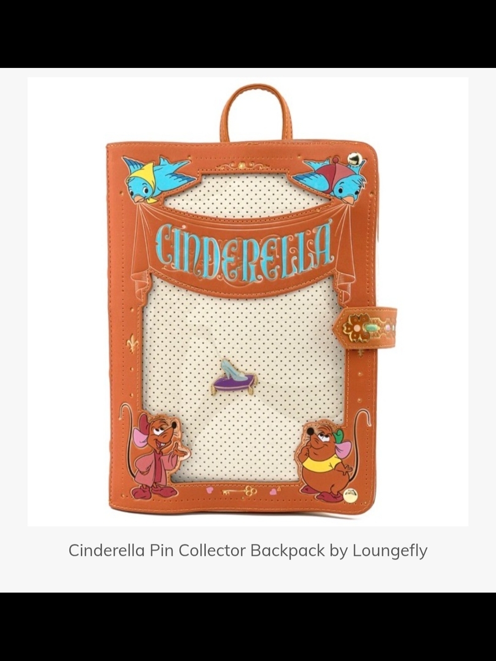 Loungefly Cinderella Pin Collector Backpack - Orange & Cream